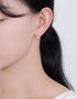 Golden Crescent CZ Sterling Silver Studs with Gold Plating